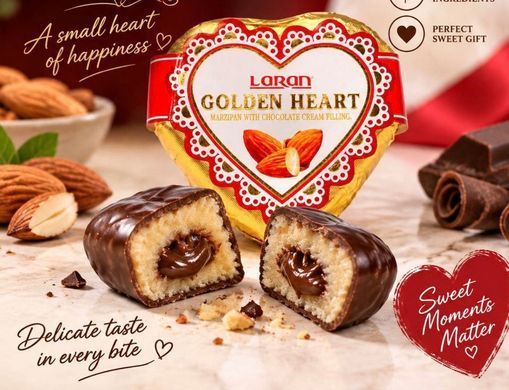 Конфеты La Ran Golden Heart марципан 2кг/ящ