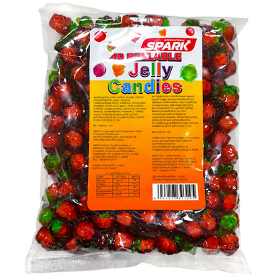 Жевательные конфеты 4D Spark Peelable Jelly Candies Виноград 1 кг