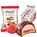 Десерт Bonjour KONTI вкус клубники со сливками 29 г х 24 шт
