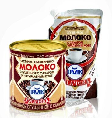 Беларусь Белорусское сгущенное 7% молоко КОФЕ Рогачев 380 гр