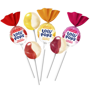 Карамель LolliPops с йогуртовым вкусами Roshen 0.92 кг