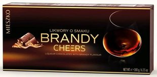 Цукерки в Коробці Brandy Mieszko шоколадні з рідким лікером 180 г