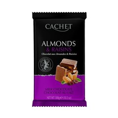 Шоколад Cachet №47 молочний з горіхами та родзинками, 300г