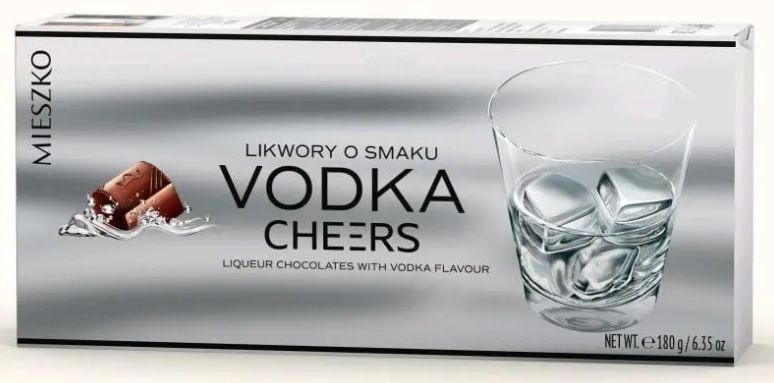 Цукерки у Коробці Vodka Mieszko шоколадні з рідким лікером 180 г